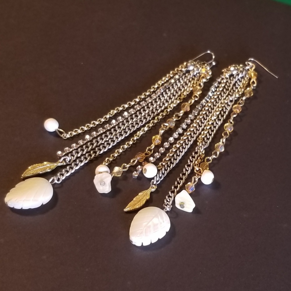 Long chain native american earrings